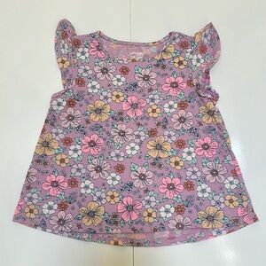 Jumping Beans Toddler Girls’ Floral Flutter Sleeve Top, Size 5T